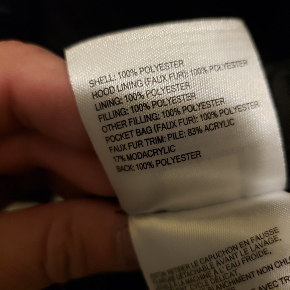 Laundry by Design Black Puffer Jacket Faux Fur Size Small - Picture 15 of 16